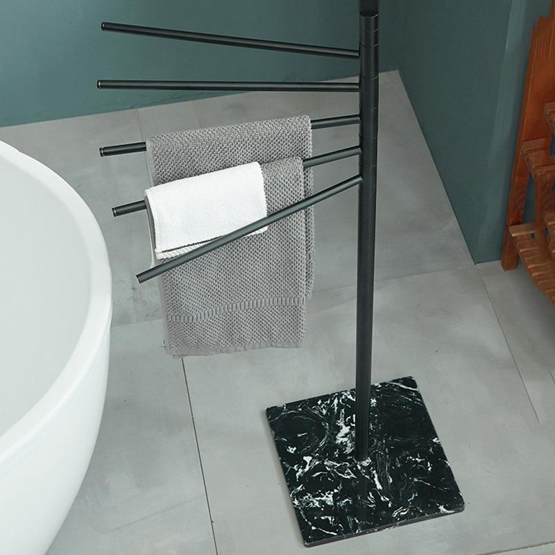Metal Bathroom Towel Rack Standing Towels Storage Holder Multipurpose Towel Bar Modern Rotating Towels Bars Bathrooms Organizers