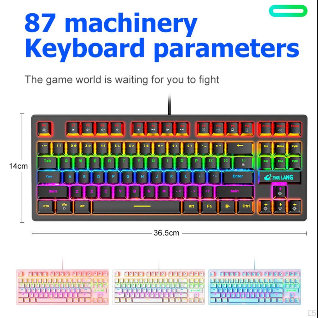 Mechanical Gaming Keyboard Anti-ghosting Detachable Panel Backlit Windows Gamer for Typing