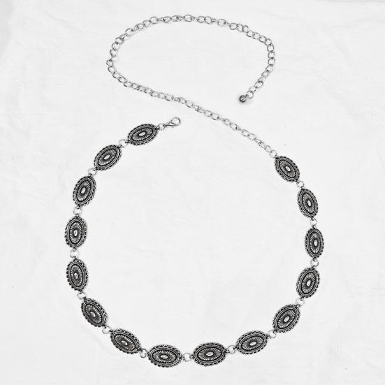 Women Waist Chain Bohemia Style Adjustable Denim Belt Alloy Polished Edge Waist Strap Jewelry Accessories