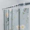 Elegant Floral Shower Curtain Waterproof & Durable Fabric Bathroom Decor Anti-Mildew with Plastic Hooks Modern Art Design