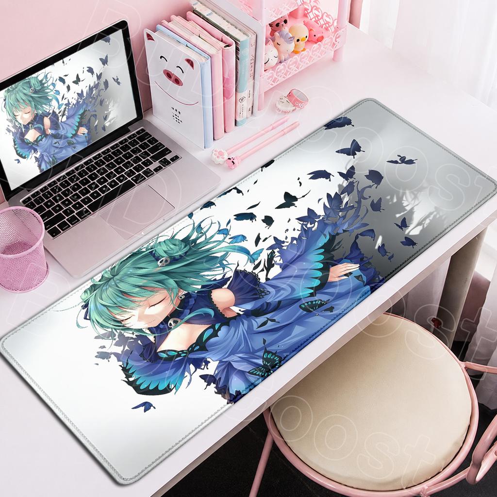 Laptop Gaming Keyboard Desktop Mat Hololive Kawaii Uruha Rushia Anime Mousepad Large Office Cabinet Carpet PC Rubber Accessories