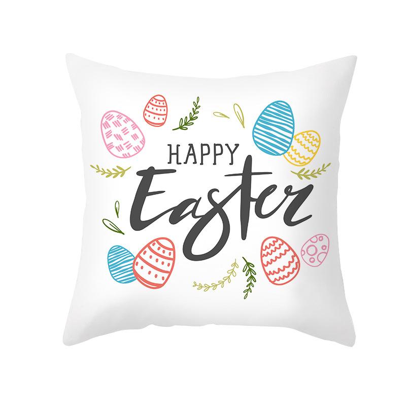 

Easter Pillow Cover Home Nordic Sofa Cushion Cover Rabbit Egg Print Office Cushion Cover 45 * 45Cm (without pillow core)