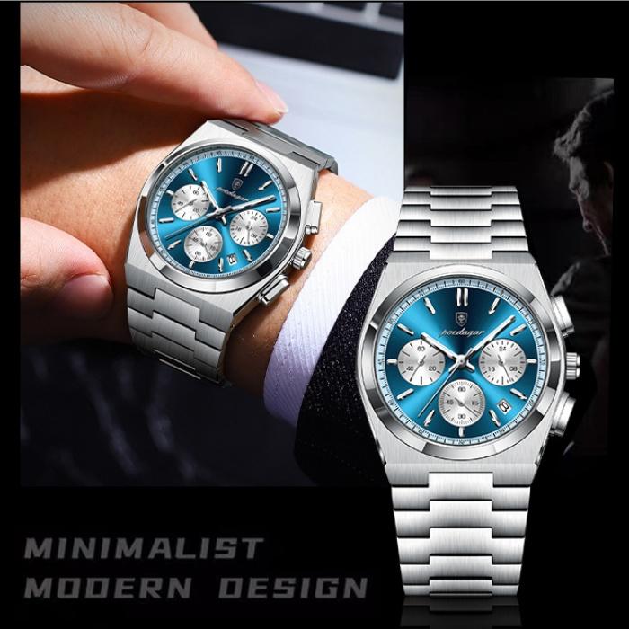 This Is A Newly Designed Fashion Sports Watch Multifunctional Hands with Waterproof Luminous Triple Display Dial Luxury Men's Watch