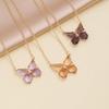 Butterfly Jewelry Multi-Colored Zircon Butterfly Necklace for Women Fashionable Clavicle Chain Pendant Necklace for Women