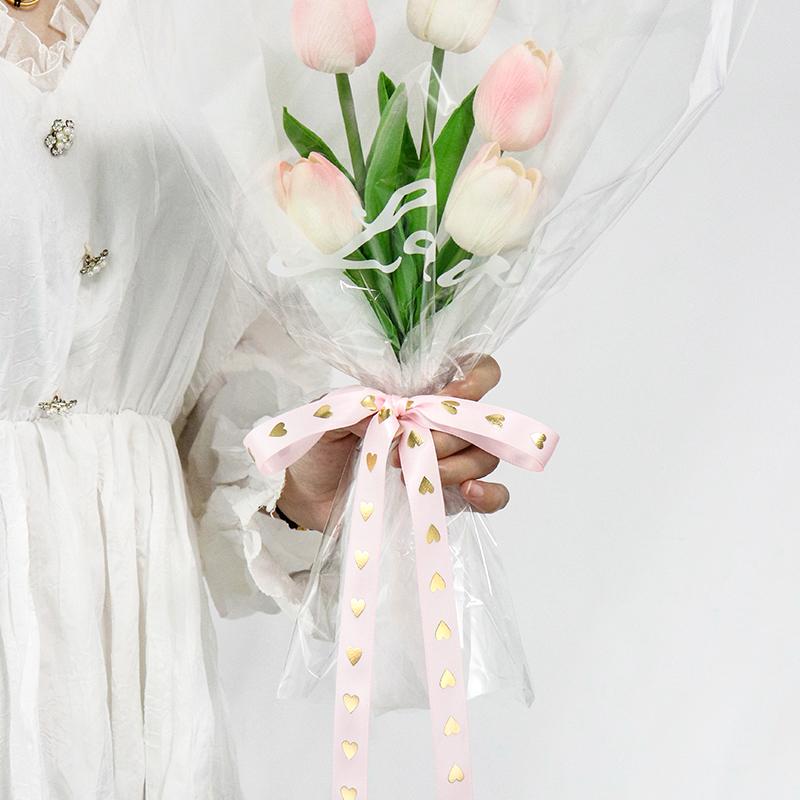 36  Yard Ribbon Gift 2.5CM Easy-to-Tie Heart Length-Sufficient Polyester Fade-Resistant Premium DIY-Friendly Foil-Stamped Durable