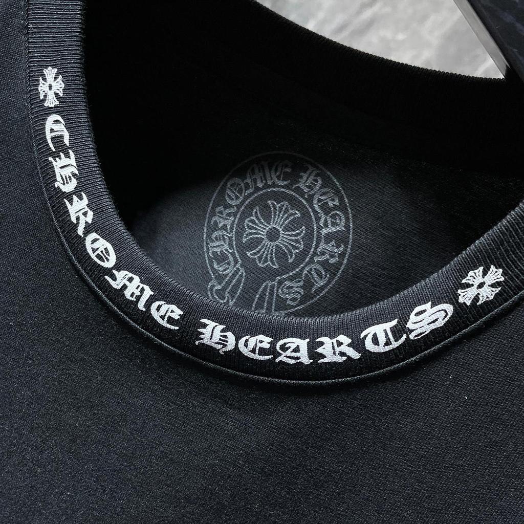 8010 CHROME HEARTS 2026 Summer New High Quality Cotton Round Neck Loose Large Size Men's and Women's T-shirt Couple T-shirt