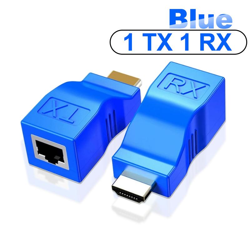 4K HDMI-kompatibler Extender RJ45-Ports Bis zu 30m Über CAT6 5E Netzwerk Ethernet LAN TX RX Adapterkabel HDTV zu RJ45 für DVD PS4