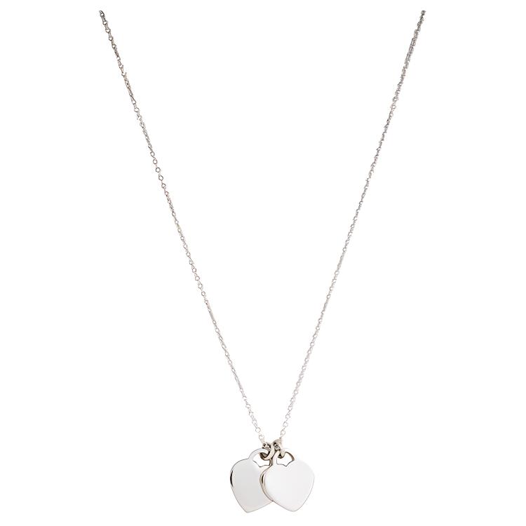 Tiffany & Co. Κολιέ με μενταγιόν Mini Διπλή Καρδιά Return To Tiffany Γυναικείο Κολιέ Ροζ Ασήμι 28751249