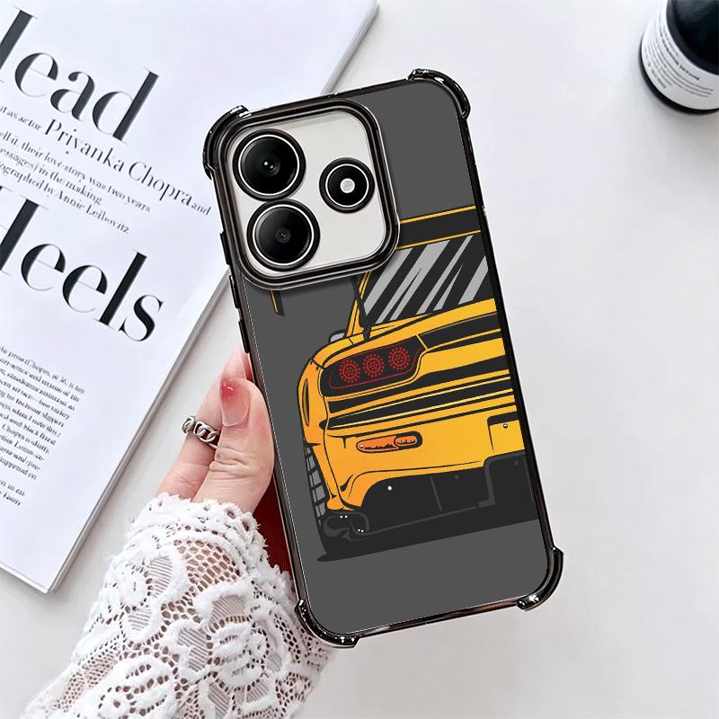 JDM Sports Cars Minimalist Design Plating Phone Case For Xiaomi Redmi Note 14 15 Pro Plus 13 12 11 11S 11T 10 9S 9 5G Anti-Fall