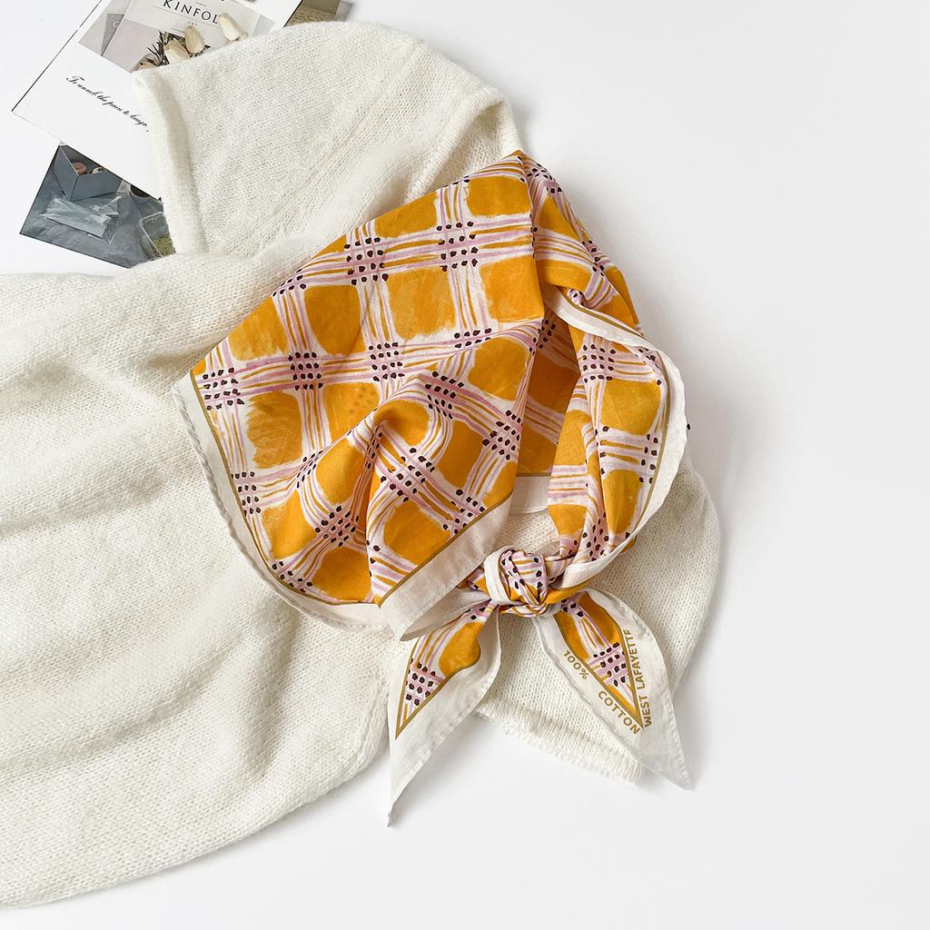 Leopard Print Silk Scarf Cotton Silk Scarf Triangle Scarf With Shirt Tie Neck Scarf High-End Shawl Triangle Scarf Belt Women