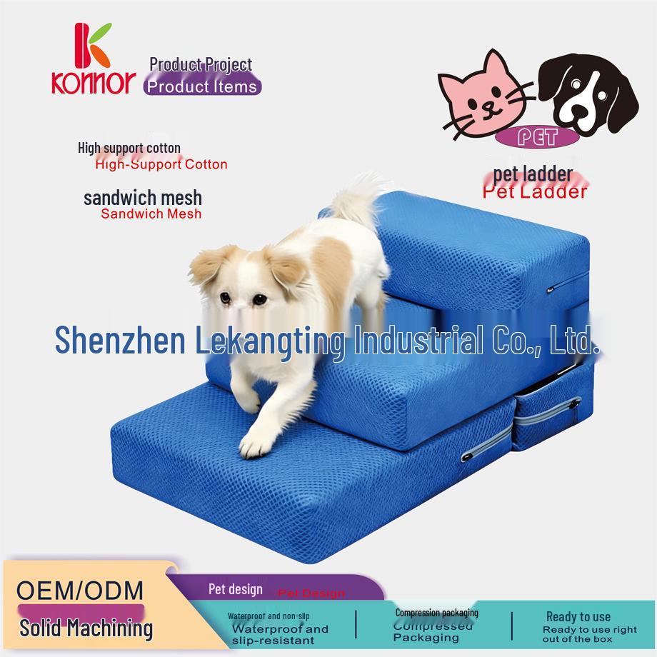 Pet Dog Non-slip Bedside Steps Ladder Ramp, Washable