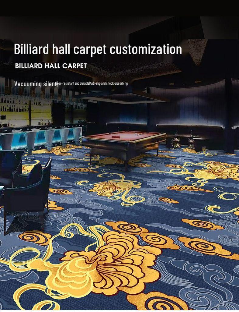 Billiard Room Nylon Carpet: Fireproof, Printed, Large Area, Wall-to-Wall for Halls & Clubs