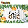 Mocsicka Safari Birthday Party Photography Background  Forest Jungle Baby Shower Children Customized Photo Backdrop Banner