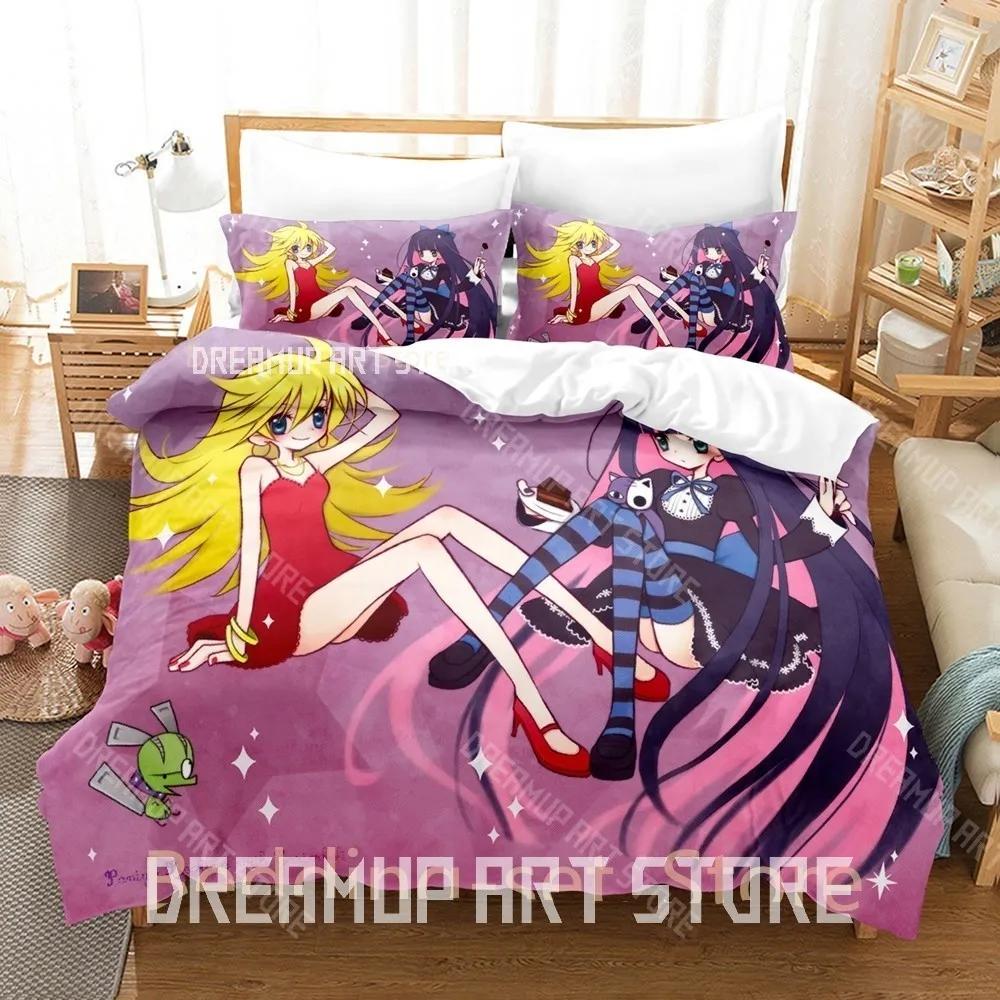3D Print Panty And Stocking Bedding Set Single Twin Full Queen King Size Bed Set Adult Kid Bedroom Duvetcover Sets Anime Be