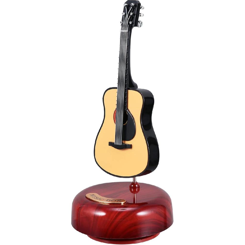 Milisten Box Music Box Mini Guitar Figurines Musical Instrument Miniature Vintage Valentines Day Mothers Day Guitar Instrument Decoration Clockwork