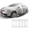 Tallew 4 Pcs Universal Plastic Car Cover 12. 5 X 21. 7ft Disposable Waterproof Full Exterior Cover with Elastic Band for Automobiles Sedan Outdoor