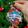 Acrylic 3D Mini Book Christmas Decoration Xmas Gifts Book Lovers Hanging Ornament Bookshelf Pendant