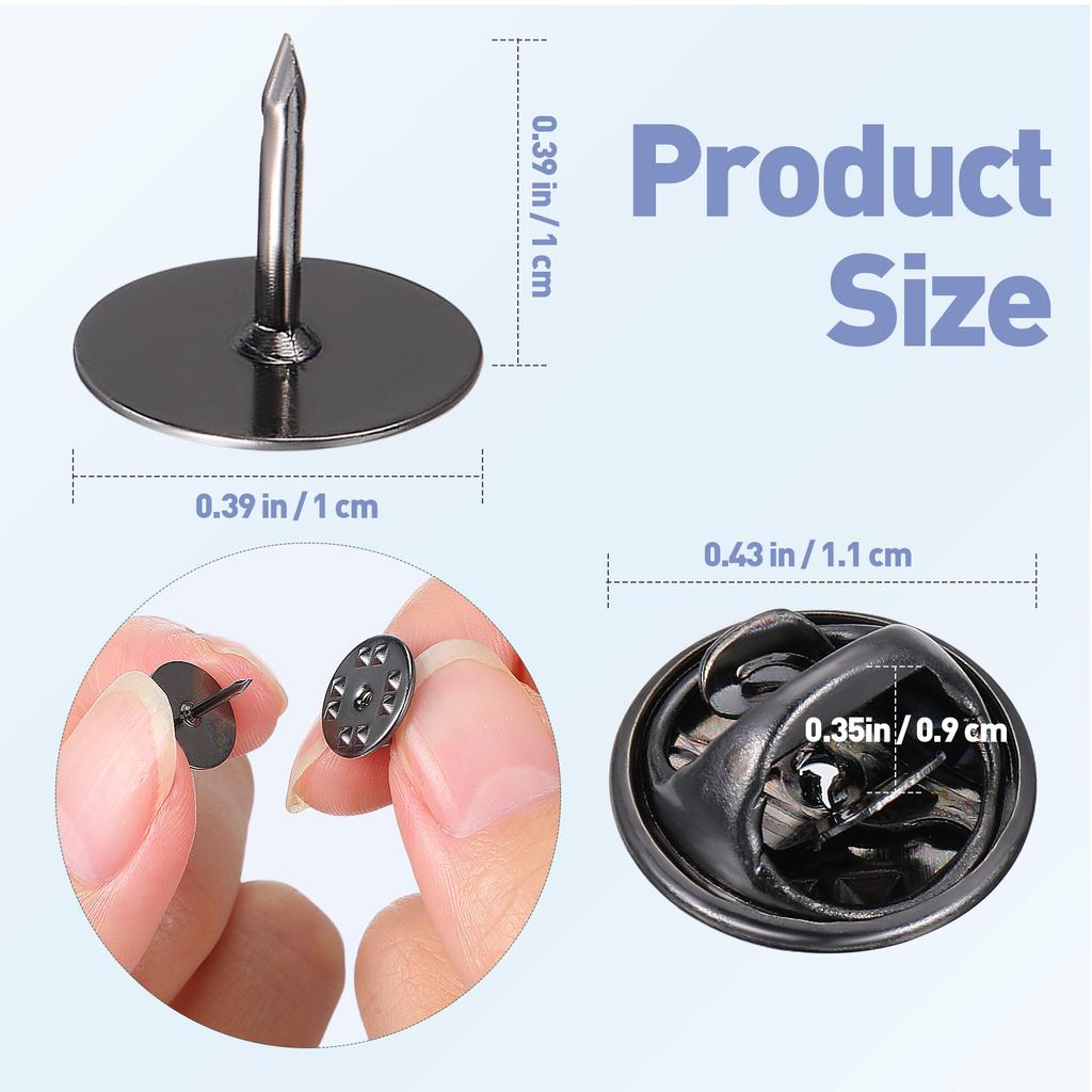 50 Set Lapel Pin Backs Chest Ornament Locking Clutch Replacement For Diy Jewelry Craft Enamel Pins Brooch Badge Accessory