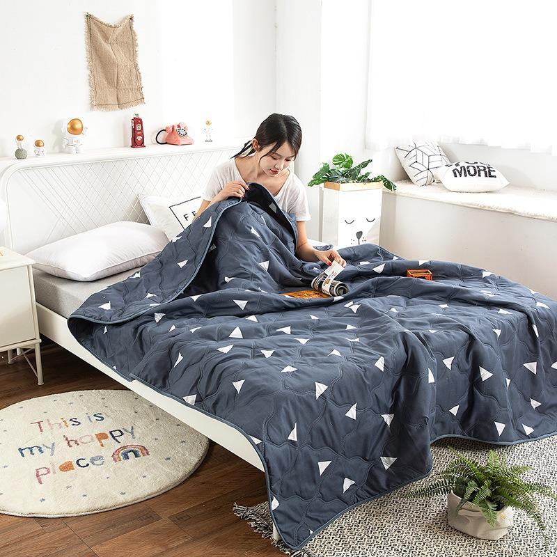 Lit d'été matelassé simple et double, léger, noyau de couette imprimé, climatisation, couette double, queen size, couette fine à carreaux