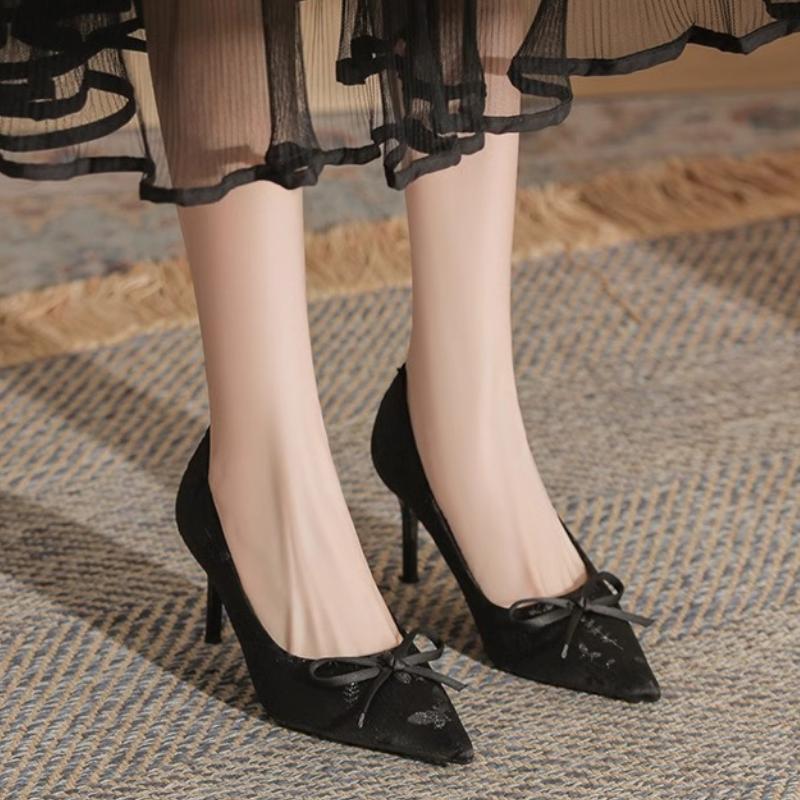 Fashion Spring Autumn 2025 New Style Fashion Comfortable Women Pumps Elegant Versatile Pearl Shallow Thick Heel High Heels Female Shoes