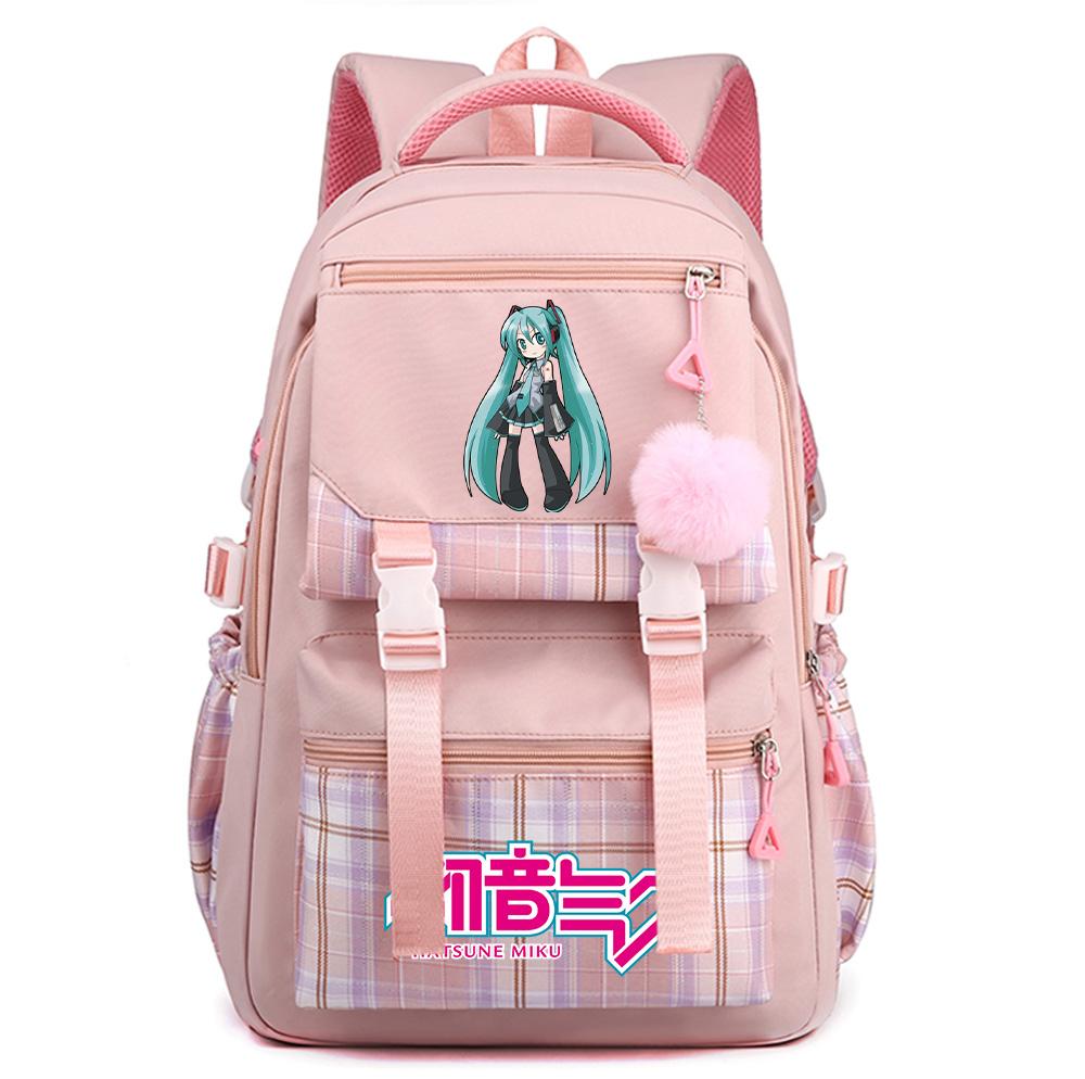 Cartoon Anime Hatsune Miku Printed Large Capacity Backpack for Teenger Student Bookbag Girl Boy Schoolbag Bookbag Women Waterproof Travel Bag