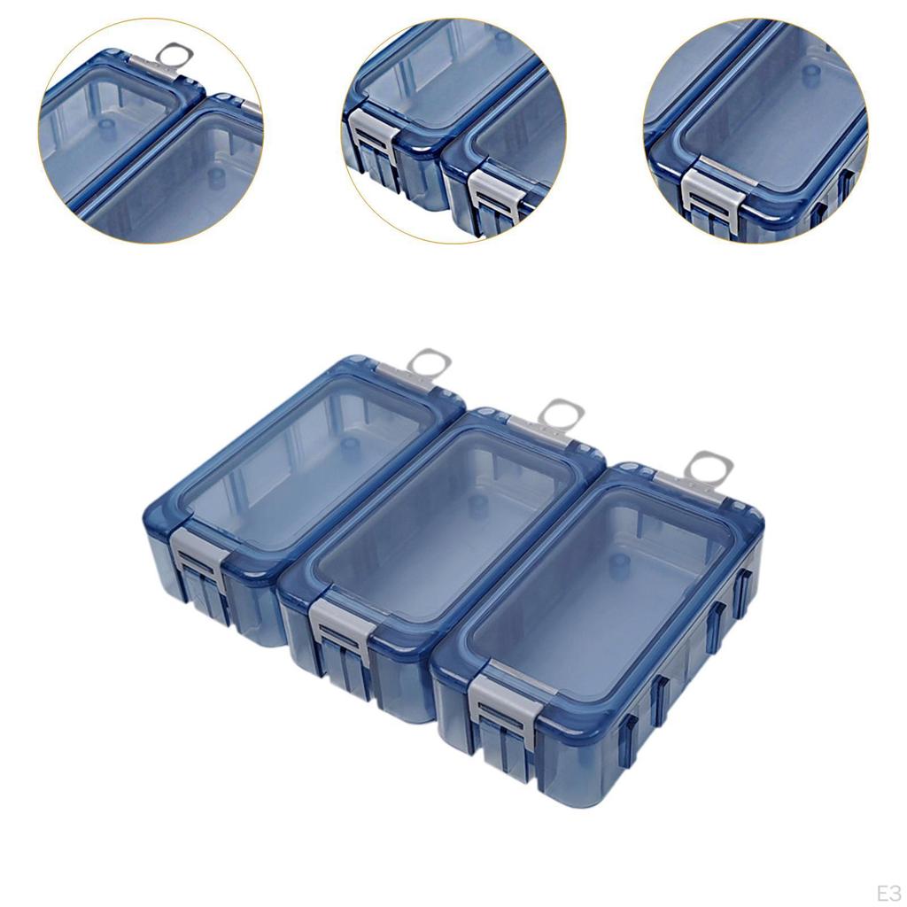 3 Pieces Fishing Lures Box Accessory Waterproof Multipurpose Hooks Storage