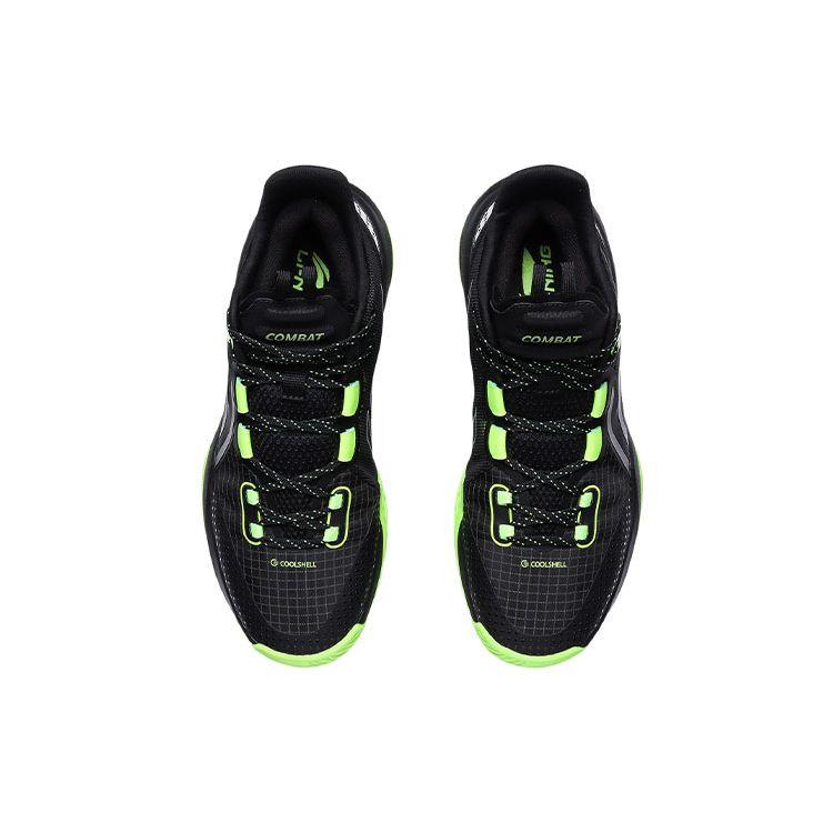 Li Ning Combat Low Durable Non-Slip Low-Top Basketball Shoes Men Sneakers Black Green ABPR027-1