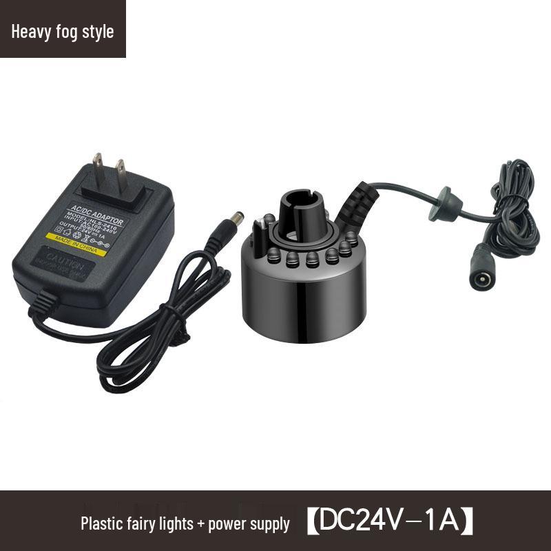 Colorful Lights 24V Fog Maker with Large Mist Output and Water Shortage Auto-Off for Aquariums and Rockeries