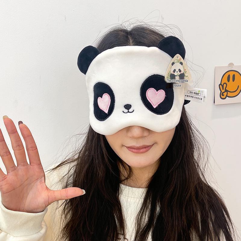 Cute Panda Plush Accessories Set: Embroidered Hat, Eye Mask, Hand Puppet, Neck Pillow - Cozy Winter Essentials for Women (8 Pieces)