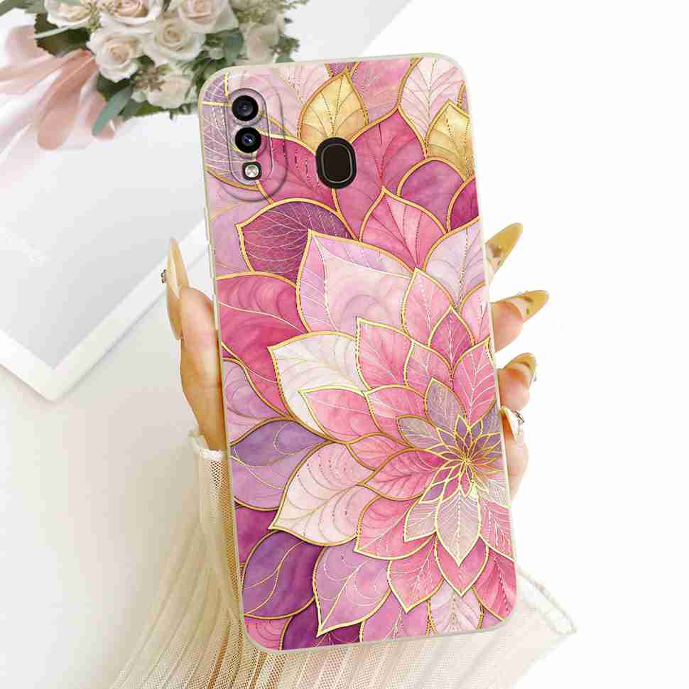 Flower Painted Cover For Samsung Galaxy A20s A20 A20e Luxury Girl Phone Cases For Samsung A20 A 20 s 20e A20s Soft Funda