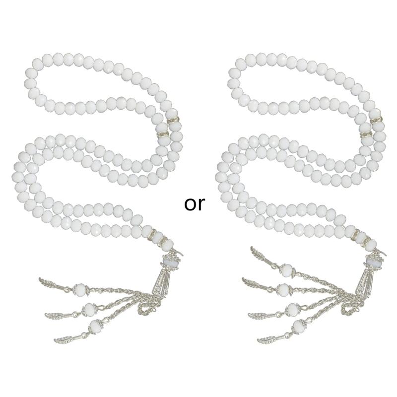 Crystal Tasbih Prayer Bead  Muhammad Islamic Prayer Rosary Beads Muslim Islam 99 Prayer Beads Necklace Foldable