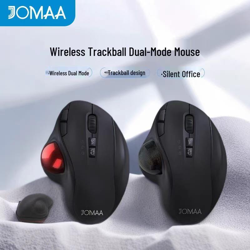 JOMAA Rechargeable 2.4G Wireless Dual-Mode Trackball Mouse for Office and Drawing