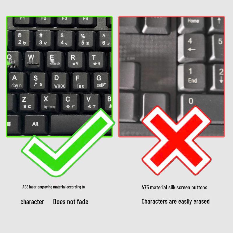 USB Multi-Language Wired Desktop Membrane Keyboard