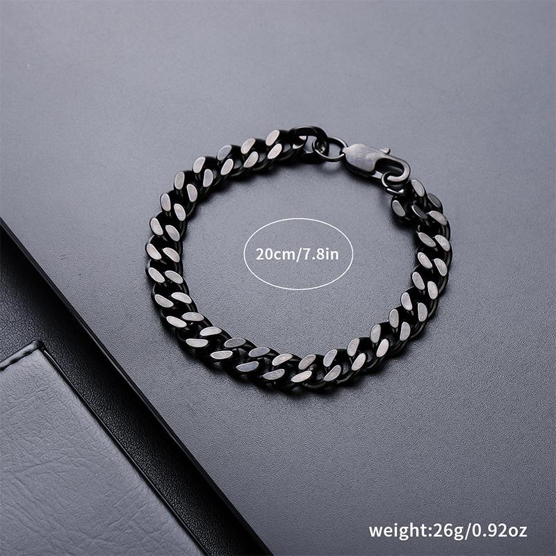 Fashion Cuban Chain Bracelet Men Black Snake Bone Link Braslet Boyfriend Gift Hiphop Cool Biker Hand Accessories Wrap Braclet