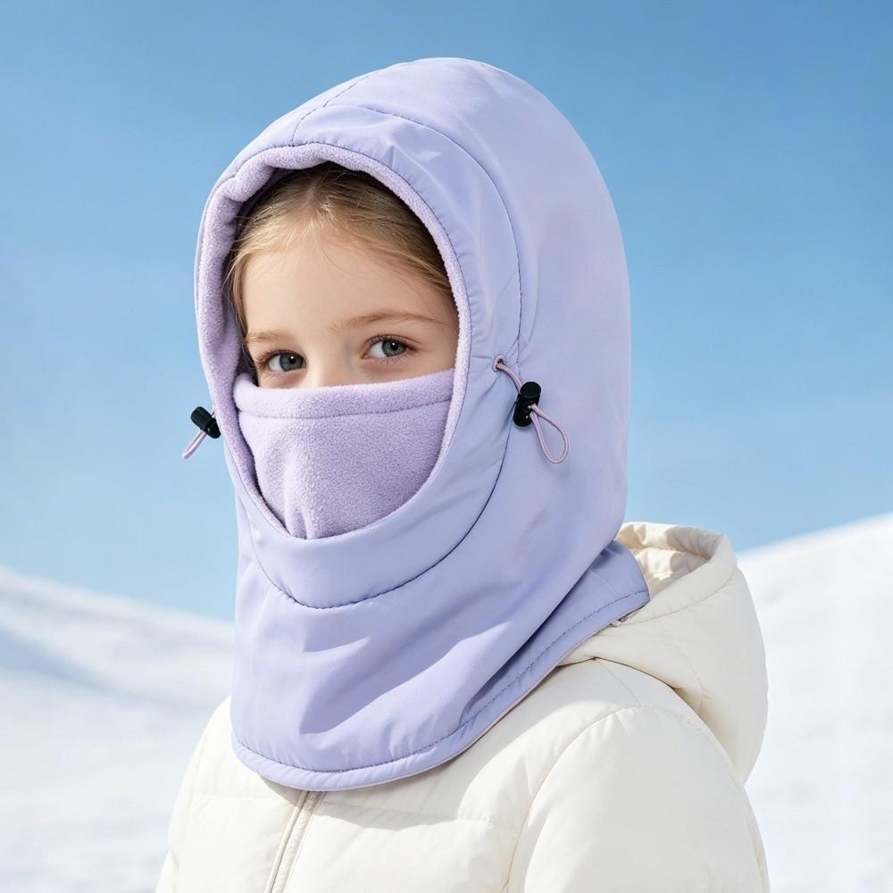 Windproof Winter Balaclava Hat Adjustable Drawstring One-piece Hat Scarf Soft Ear Protection Cap