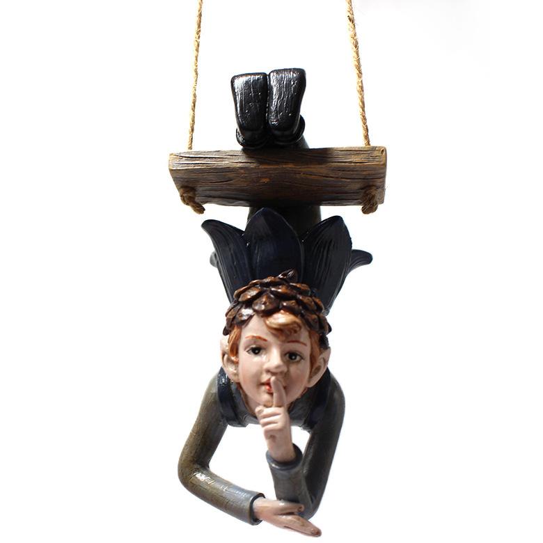 

Садовые подвесные украшения эльфов Домашний декор Статуэтка для патио Забор Двор Дерево Праздник