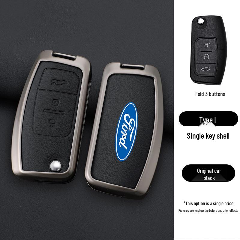 Kryt na klíč Ford Focus & Fiesta - Pravá hovězí kůže (Kompatibilní s modely 09/11/12 & 16/18)