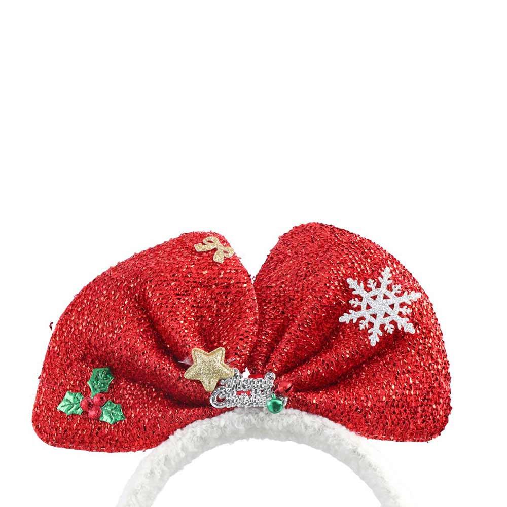 Plush Bowknot Hair Hoop Non-slip Christmas Headband Elegant Christmas Hairband  Ladies