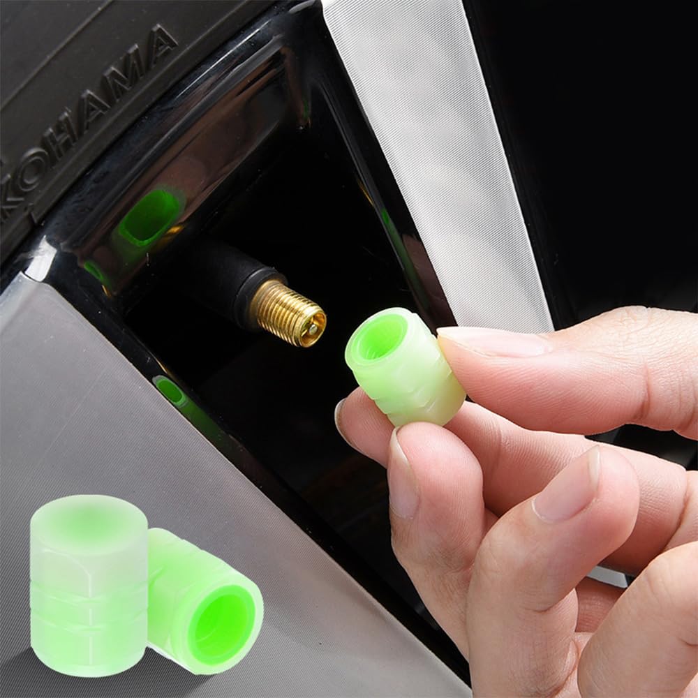 4pcs Bicycle Luminous Valve Tire Valve Cap Luminous Valve Cap Motorcycle Electric Car Vacuum