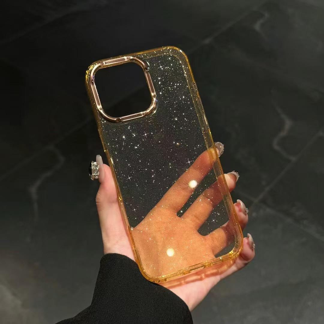 

IPhone 16 Золотой Блеск Электропокрытие Подходит для Apple 15pro Мобильный Чехол Прозрачный 14 Всесторонний Защитник Max iPhone16Plus