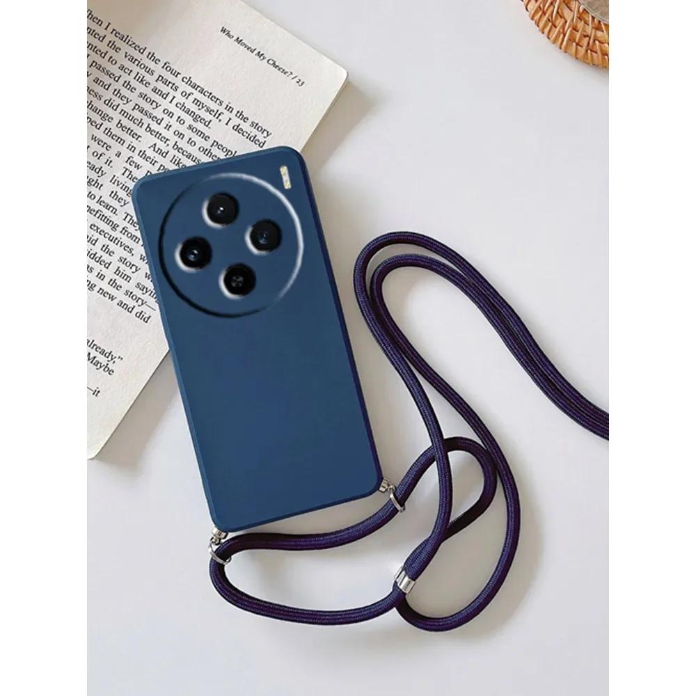For Xiaomi Redmi 14C 4G 14 C 14R Soft Lanyard Crossbody Necklace Strap Cord Chain TPU Case for Redmi 12C 13C 5G 14C Silicone Soft Cover