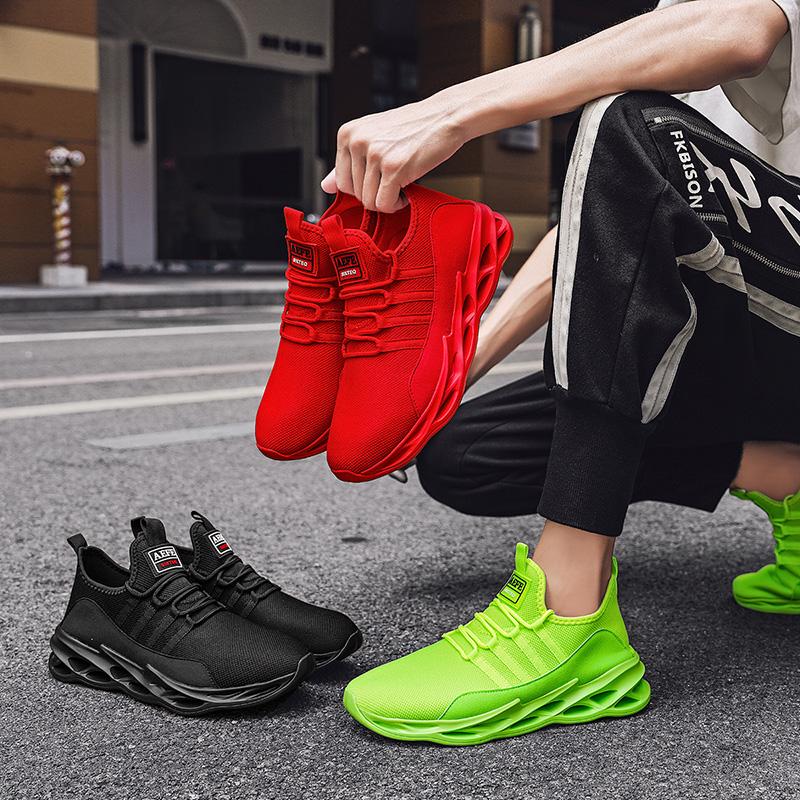 Wiosna/jesień Męskie duże rozmiary latające, tkane i oddychające powierzchnie siatkowe Ultralekki stołek Męskie buty sportowe na świeżym powietrzu