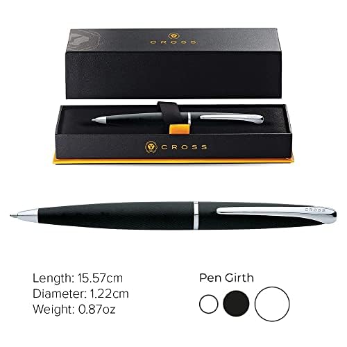 CROSS ATX Ballpoint Pen, Medium Nib, Oil-Based Ink, Perfect Gift for Job Promotion/Retirement, Includes Gift Box and Shopping Bag, Bassault Black