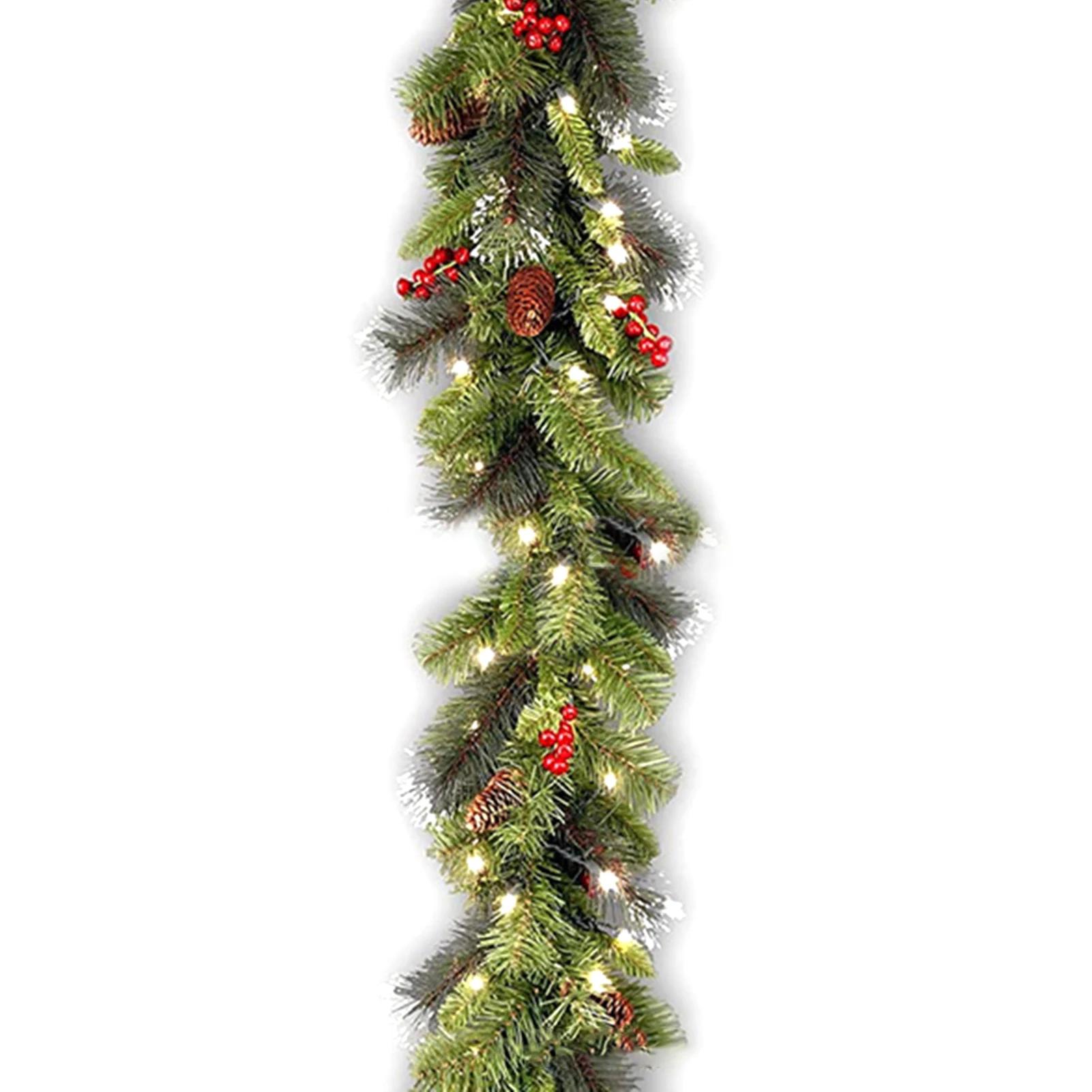 

1.8M Christmas Decoration Rattan Christmas Garland Red Berrys Branches Stylish DIY Wreath Party Decoration Home Wall Door 1.8m