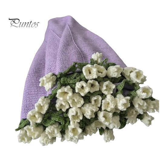 31.5 Inch Crochet Flowers Blanket Handmade Rose Bouquet Blanket Knitted Flowers Throw Blanket for Mother's Day Gift Home Decor