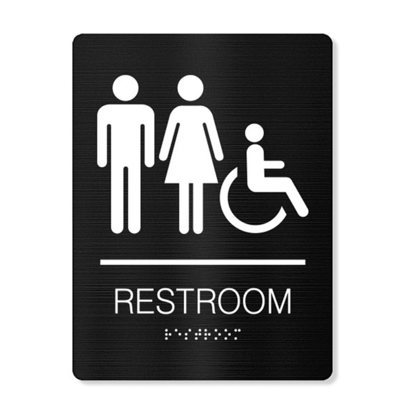 

Men Women Unisex Bathroom Sign WC Toilet Entrance Signs Door Sticker for Public Place Home Decoration Wall Decals чёрный