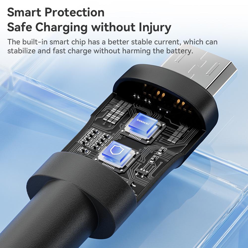 Toocki 2.4A Micro USB Cable for Samsung Redmi Fast Charging PD Quick Charge Micro Cable for Fan Earphone Charger USB Data Cord