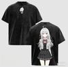 Stylish Washed Black "Alya Sometimes Hides Her Feelings In Russian" Anime Casual Cotton Short-Sleeve T-Shirt