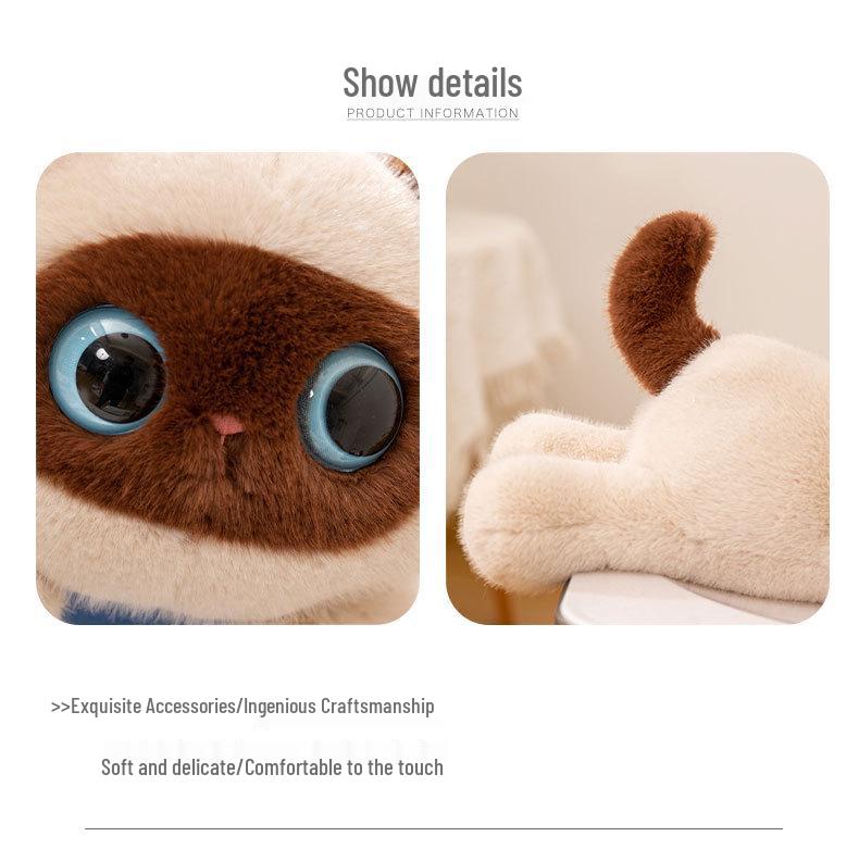 Colorful Three-Eyed Kitten Doll - Cute Birthday Gift for Kids, Comforting Companion