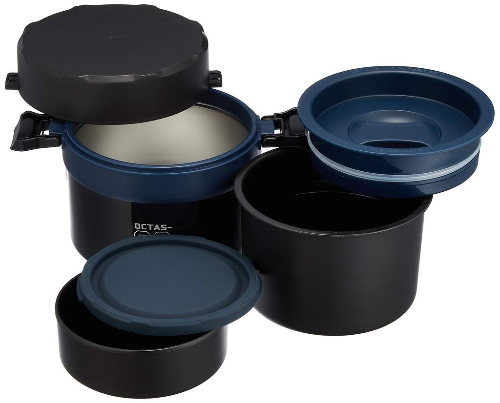 Pearl Metal Insulated Lunch Jar, Navy, 900 Stainless Steel, Octus, HB-3774